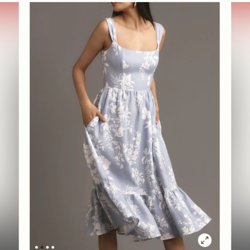 Reformation Bucatini Linen Midi Dress Size 2 - Picture 12 of 13
